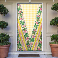 Hawaii Pikake Lokelani Plumeria Lei Door Cover Yellow Palaka Motifs LT05 Yellow - Polynesian Pride