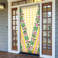 Hawaii Pikake Lokelani Plumeria Lei Door Cover Yellow Palaka Motifs LT05 - Polynesian Pride