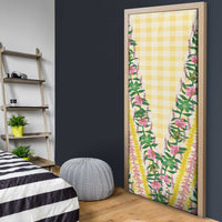 Hawaii Pikake Lokelani Plumeria Lei Door Cover Yellow Palaka Motifs LT05 - Polynesian Pride