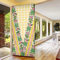 Hawaii Pikake Lokelani Plumeria Lei Door Cover Yellow Palaka Motifs LT05 - Polynesian Pride