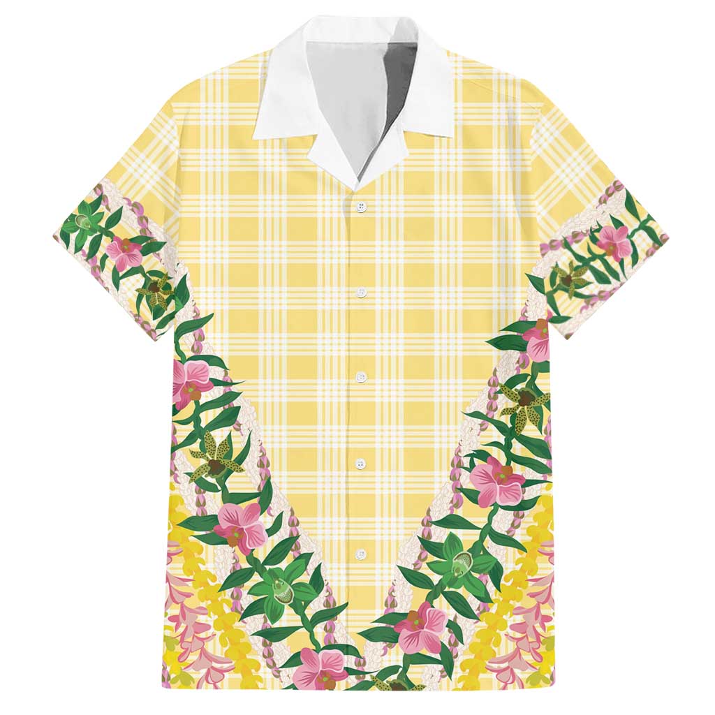 Hawaii Pikake Lokelani Plumeria Lei Hawaiian Shirt Yellow Palaka Motifs LT05 Yellow - Polynesian Pride
