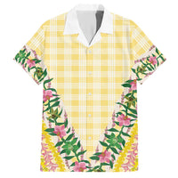 Hawaii Pikake Lokelani Plumeria Lei Hawaiian Shirt Yellow Palaka Motifs LT05 Yellow - Polynesian Pride