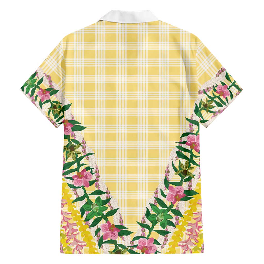 Hawaii Pikake Lokelani Plumeria Lei Hawaiian Shirt Yellow Palaka Motifs LT05 - Polynesian Pride