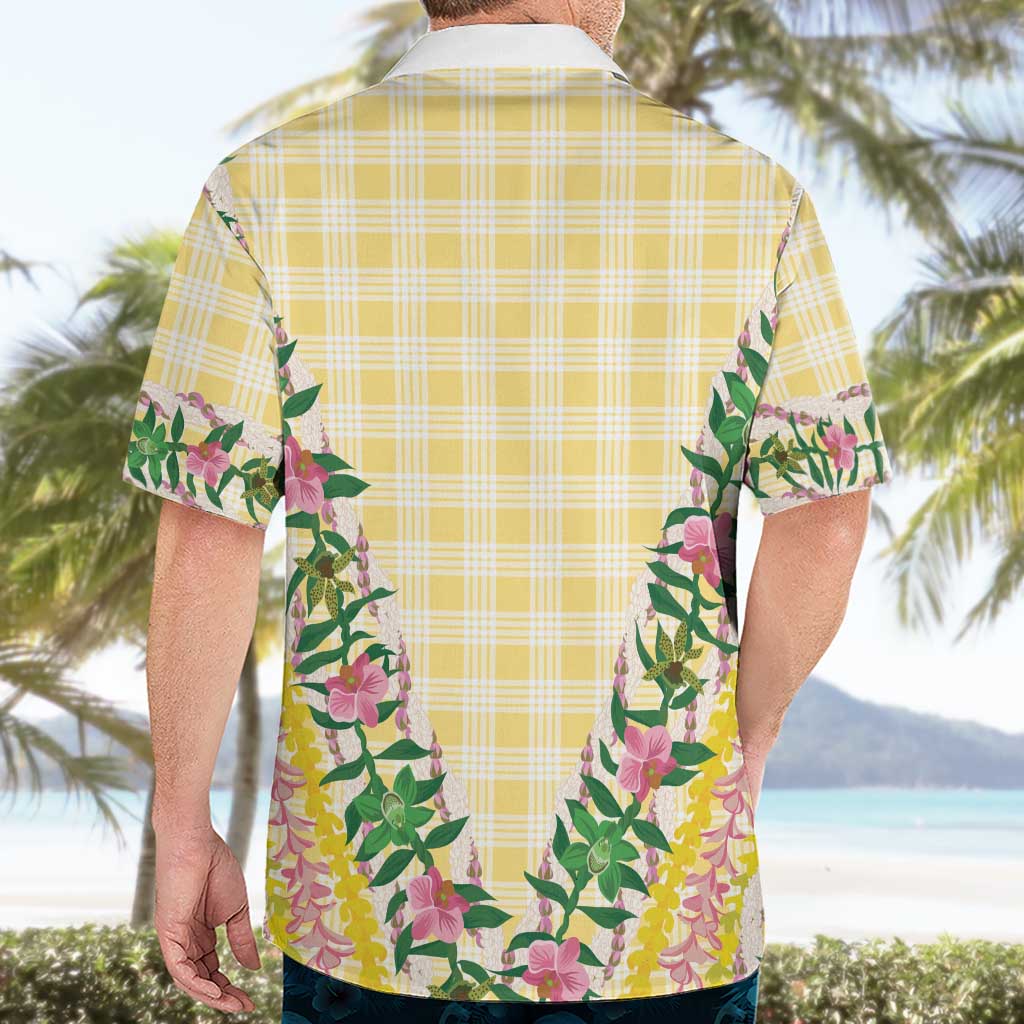Hawaii Pikake Lokelani Plumeria Lei Hawaiian Shirt Yellow Palaka Motifs LT05 - Polynesian Pride