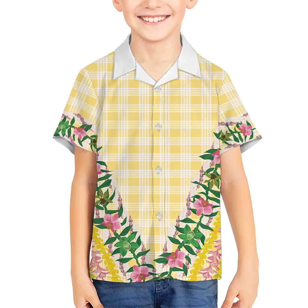 Hawaii Pikake Lokelani Plumeria Lei Hawaiian Shirt Yellow Palaka Motifs LT05 - Polynesian Pride