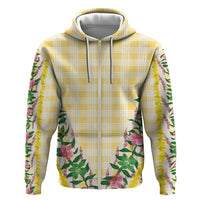 Hawaii Pikake Lokelani Plumeria Lei Hoodie Yellow Palaka Motifs LT05 Zip Hoodie Yellow - Polynesian Pride