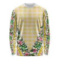 Hawaii Pikake Lokelani Plumeria Lei Long Sleeve Shirt Yellow Palaka Motifs LT05 Unisex Yellow - Polynesian Pride