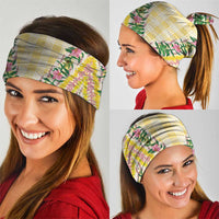 Hawaii Pikake Lokelani Plumeria Lei Neck Gaiter Yellow Palaka Motifs