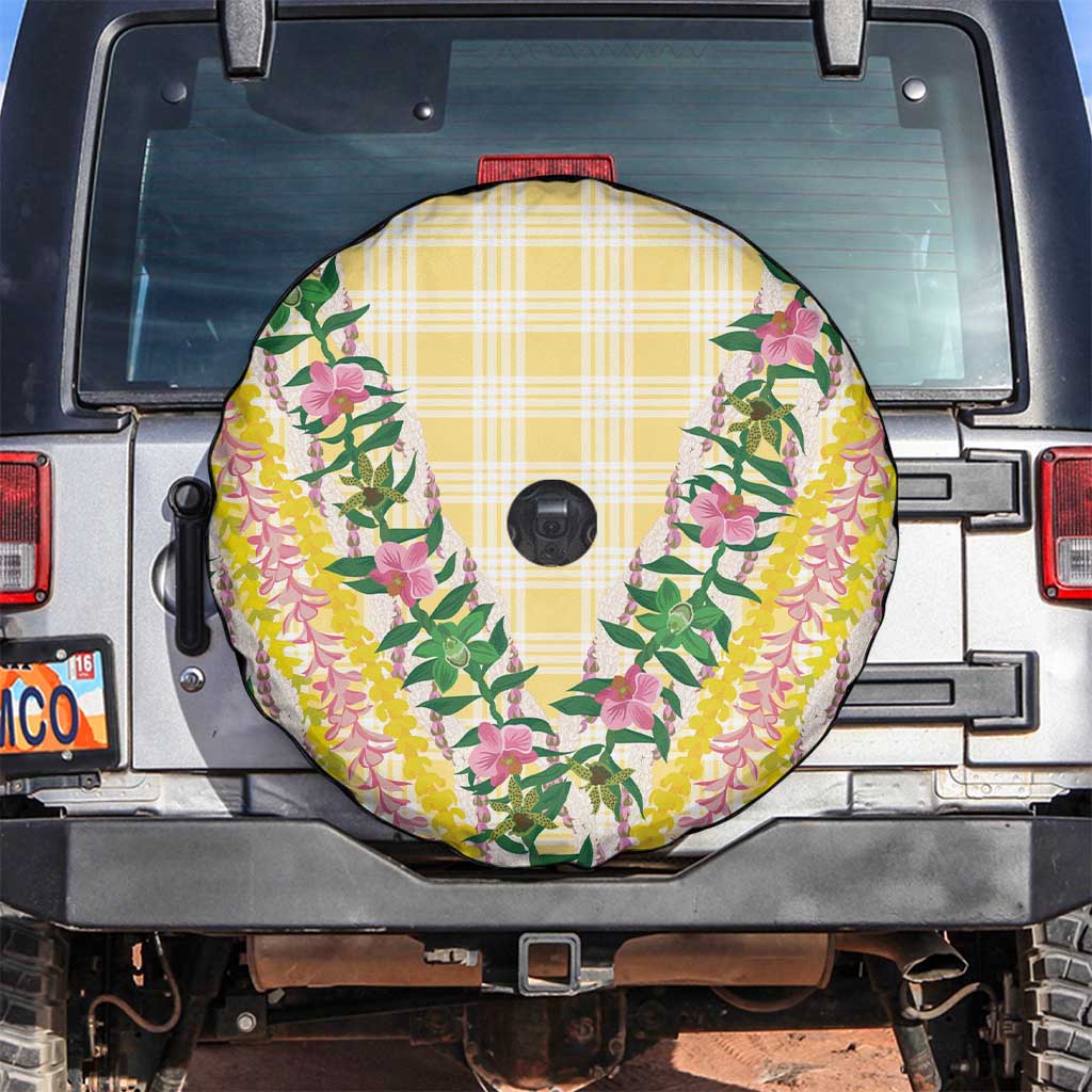 Hawaii Pikake Lokelani Plumeria Lei Spare Tire Cover Yellow Palaka Motifs LT05 Yellow - Polynesian Pride
