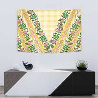 Hawaii Pikake Lokelani Plumeria Lei Tapestry Yellow Palaka Motifs LT05 - Polynesian Pride