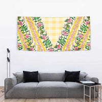 Hawaii Pikake Lokelani Plumeria Lei Tapestry Yellow Palaka Motifs LT05 - Polynesian Pride