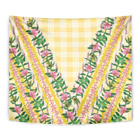 Hawaii Pikake Lokelani Plumeria Lei Tapestry Yellow Palaka Motifs LT05 - Polynesian Pride