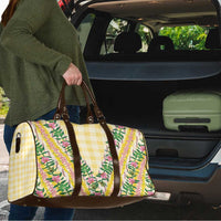 Hawaii Pikake Lokelani Plumeria Lei Travel Bag Yellow Palaka Motifs LT05 - Polynesian Pride