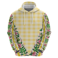 Hawaii Pikake Lokelani Plumeria Lei Zip Hoodie Yellow Palaka Motifs LT05 - Polynesian Pride
