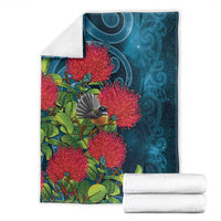 New Zealand Matariki Piwakawaka Blanket Maori Koru With Pohutukawa Flowers LT05 - Polynesian Pride