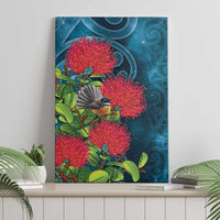 New Zealand Matariki Piwakawaka Canvas Wall Art Maori Koru With Pohutukawa Flowers LT05 - Polynesian Pride
