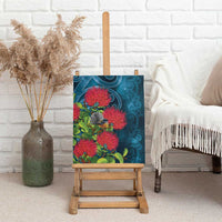 New Zealand Matariki Piwakawaka Canvas Wall Art Maori Koru With Pohutukawa Flowers LT05 - Polynesian Pride