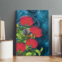 New Zealand Matariki Piwakawaka Canvas Wall Art Maori Koru With Pohutukawa Flowers LT05 - Polynesian Pride