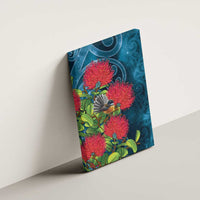 New Zealand Matariki Piwakawaka Canvas Wall Art Maori Koru With Pohutukawa Flowers LT05 - Polynesian Pride