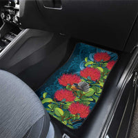 New Zealand Matariki Piwakawaka Car Mats Maori Koru With Pohutukawa Flowers LT05 - Polynesian Pride