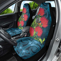 New Zealand Matariki Piwakawaka Car Seat Cover Maori Koru With Pohutukawa Flowers LT05 - Polynesian Pride