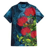 New Zealand Matariki Piwakawaka Family Matching Tank Maxi Dress and Hawaiian Shirt Maori Koru With Pohutukawa Flowers LT05 - Polynesian Pride