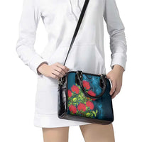 New Zealand Matariki Piwakawaka Shoulder Handbag Maori Koru With Pohutukawa Flowers LT05 - Polynesian Pride