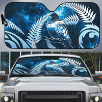 New Zealand Matariki Auto Sun Shade Pigeon Kereru Maori Fern Art LT05 Blue - Polynesian Pride