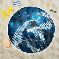 New Zealand Matariki Beach Blanket Pigeon Kereru Maori Fern Art LT05 One Size 150cm Blue - Polynesian Pride