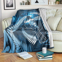 New Zealand Matariki Blanket Pigeon Kereru Maori Fern Art LT05 Blue - Polynesian Pride
