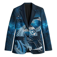 New Zealand Matariki Blazer Pigeon Kereru Maori Fern Art LT05 Unisex Blue - Polynesian Pride