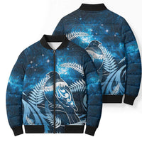 New Zealand Matariki Bomber Puffer Jacket Pigeon Kereru Maori Fern Art LT05 - Polynesian Pride