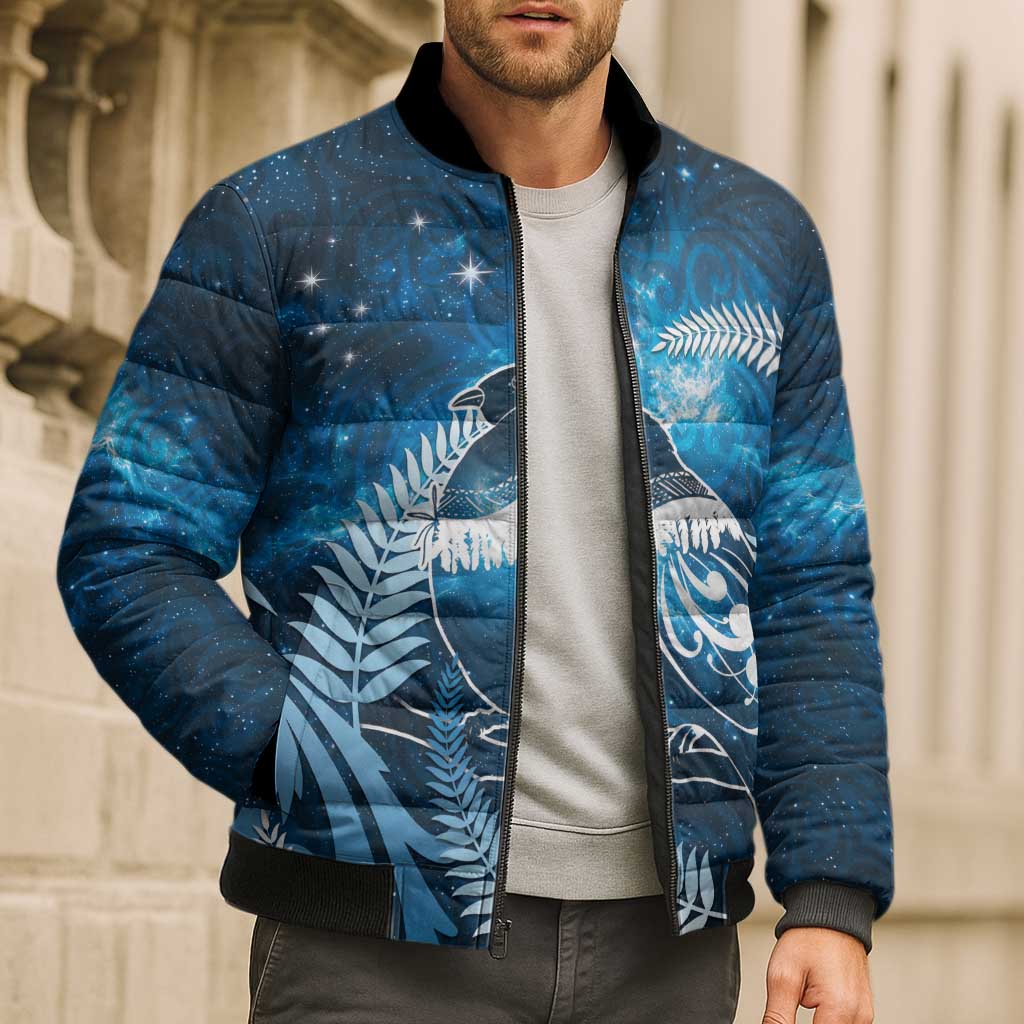 New Zealand Matariki Bomber Puffer Jacket Pigeon Kereru Maori Fern Art LT05 - Polynesian Pride