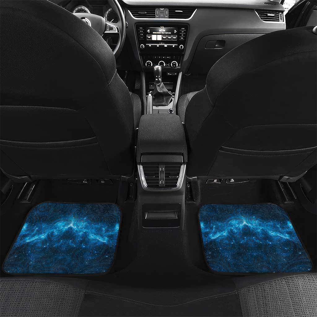 New Zealand Matariki Car Mats Pigeon Kereru Maori Fern Art LT05 Set 2pcs - Back Blue - Polynesian Pride