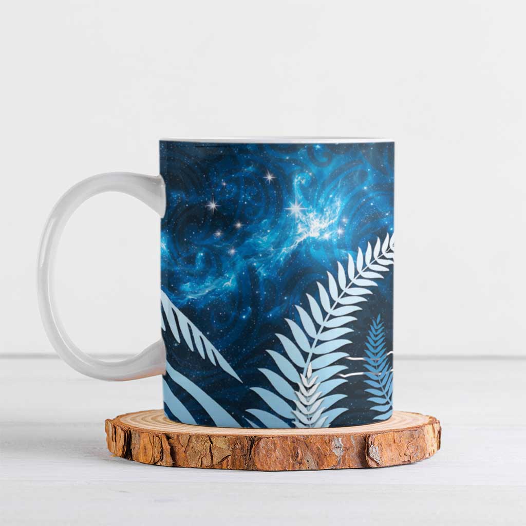 New Zealand Matariki Ceramic Mug Pigeon Kereru Maori Fern Art LT05 Blue - Polynesian Pride