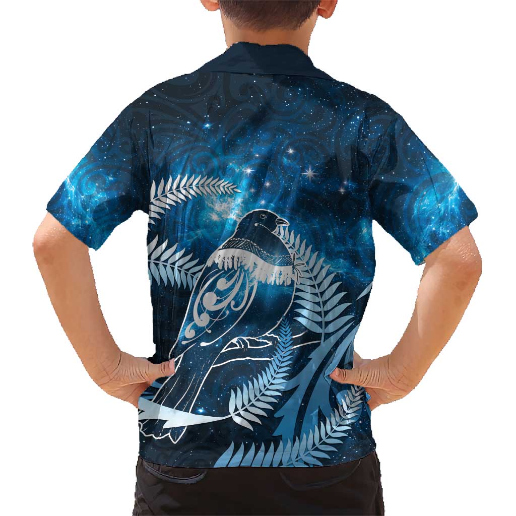 New Zealand Matariki Family Matching Tank Maxi Dress and Hawaiian Shirt Pigeon Kereru Maori Fern Art LT05 - Polynesian Pride