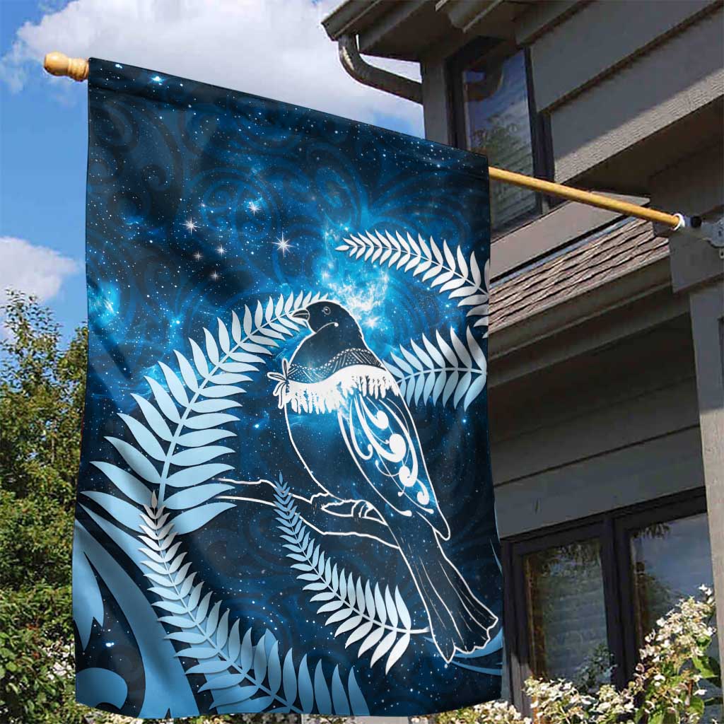 New Zealand Matariki Garden Flag Pigeon Kereru Maori Fern Art LT05 - Polynesian Pride