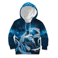 New Zealand Matariki Kid Hoodie Pigeon Kereru Maori Fern Art LT05 Hoodie Blue - Polynesian Pride