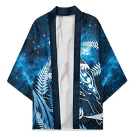 New Zealand Matariki Kimono Pigeon Kereru Maori Fern Art LT05 Unisex Blue - Polynesian Pride