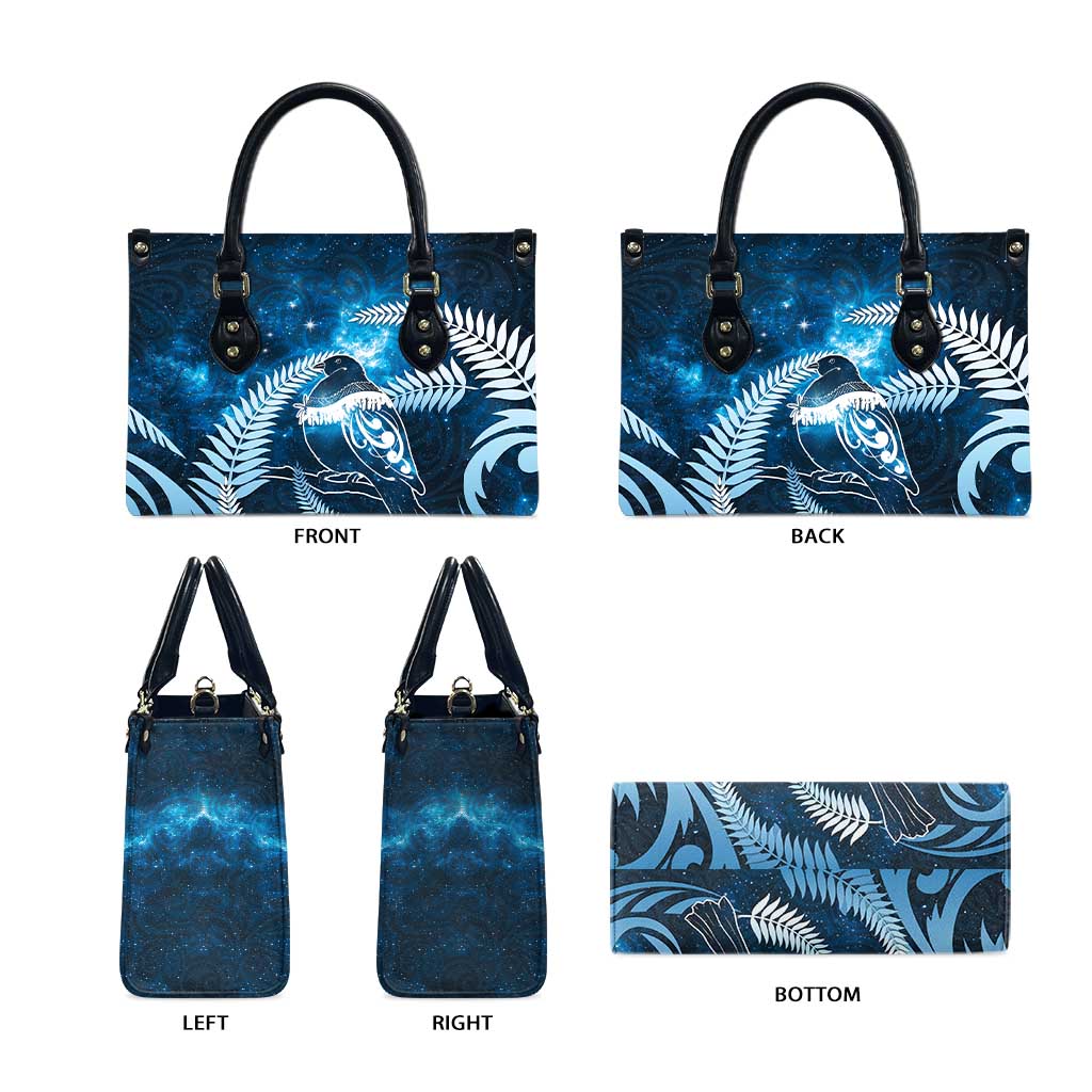 New Zealand Matariki Leather Bag Pigeon Kereru Maori Fern Art LT05 - Polynesian Pride