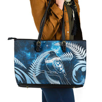 New Zealand Matariki Leather Tote Bag Pigeon Kereru Maori Fern Art LT05 - Polynesian Pride
