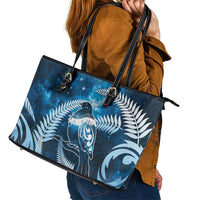 New Zealand Matariki Leather Tote Bag Pigeon Kereru Maori Fern Art LT05 - Polynesian Pride
