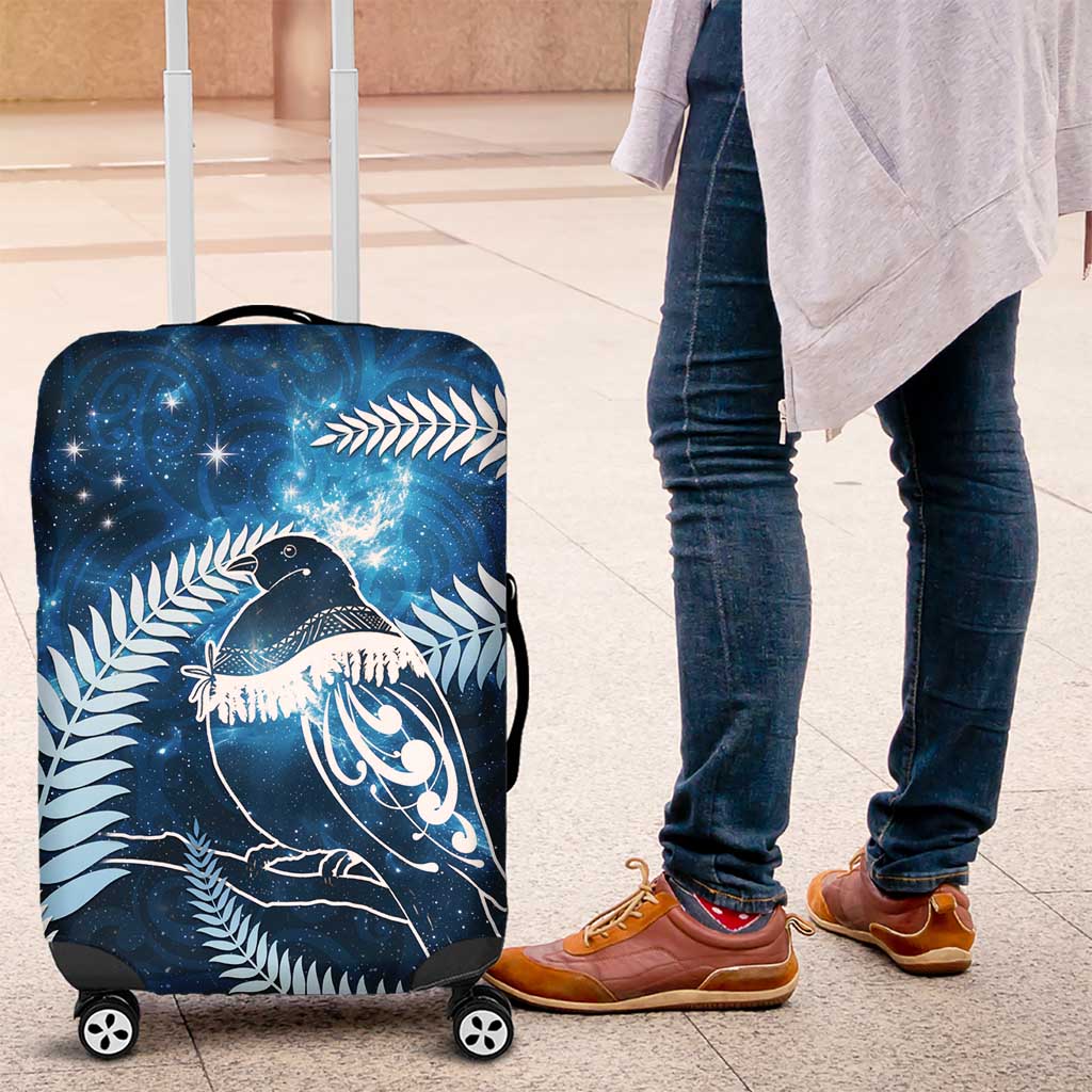 New Zealand Matariki Luggage Cover Pigeon Kereru Maori Fern Art LT05 Blue - Polynesian Pride