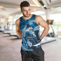 New Zealand Matariki Men Tank Top Pigeon Kereru Maori Fern Art LT05 Blue - Polynesian Pride