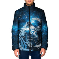 New Zealand Matariki Padded Jacket Pigeon Kereru Maori Fern Art LT05 Men Blue - Polynesian Pride