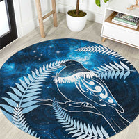 New Zealand Matariki Round Carpet Pigeon Kereru Maori Fern Art LT05 Blue - Polynesian Pride
