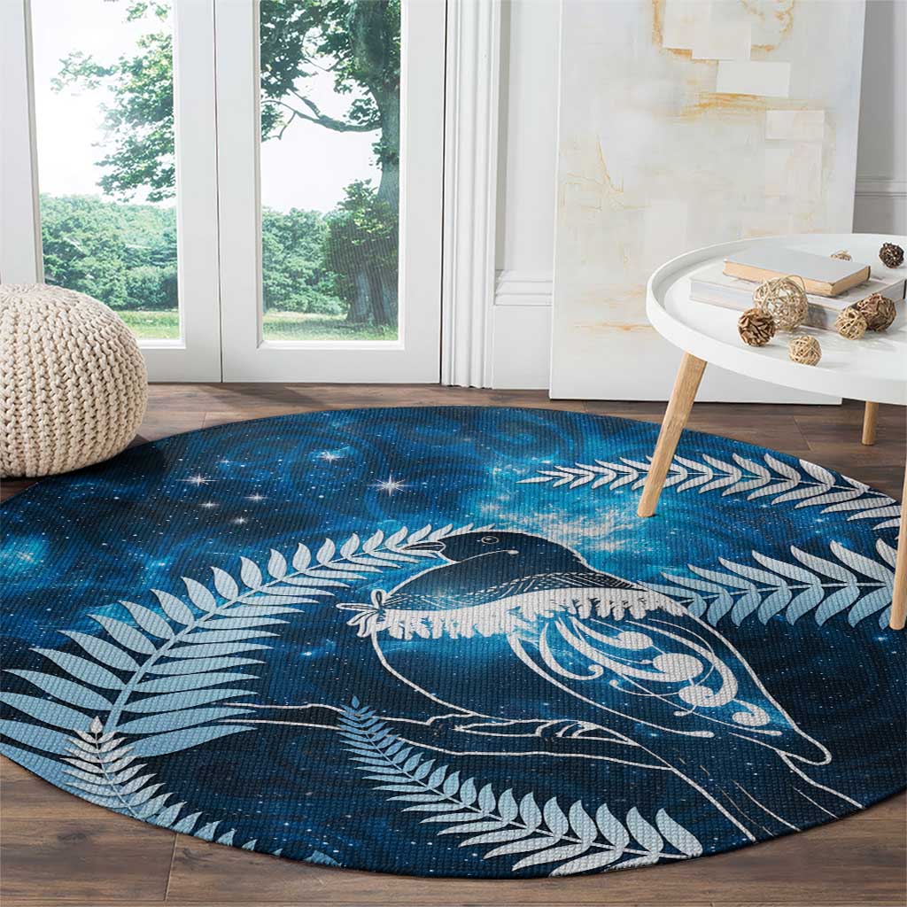 New Zealand Matariki Round Carpet Pigeon Kereru Maori Fern Art LT05 - Polynesian Pride