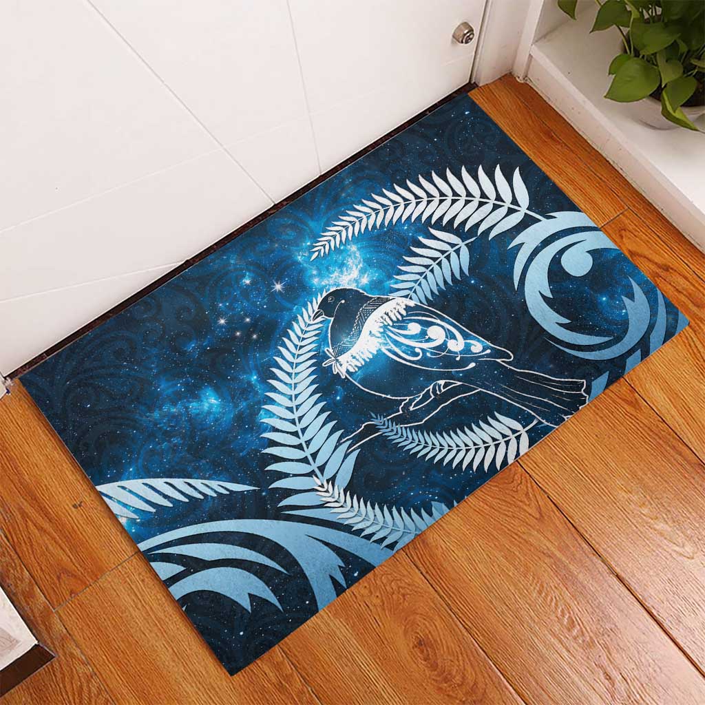 New Zealand Matariki Rubber Doormat Pigeon Kereru Maori Fern Art LT05 - Polynesian Pride
