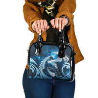 New Zealand Matariki Shoulder Handbag Pigeon Kereru Maori Fern Art LT05 One Size Blue - Polynesian Pride