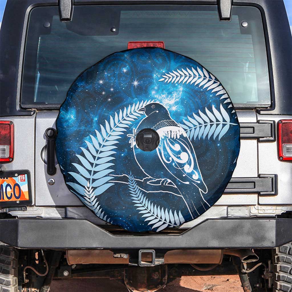 New Zealand Matariki Spare Tire Cover Pigeon Kereru Maori Fern Art LT05 Blue - Polynesian Pride